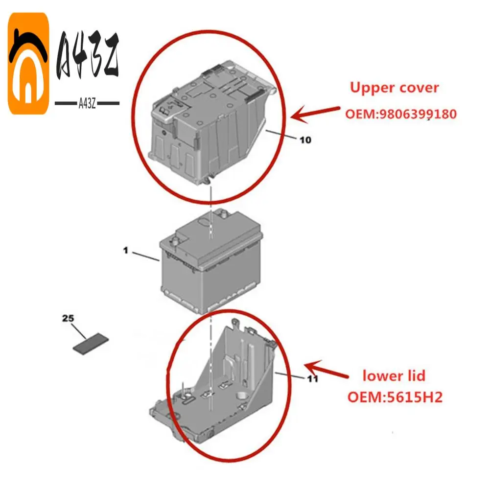 

A43Z-Батарея TRAY SHIELD Защитная крышка сиденья для 307, 308, 3008, 407, Citroen Picasso C4 5615H2