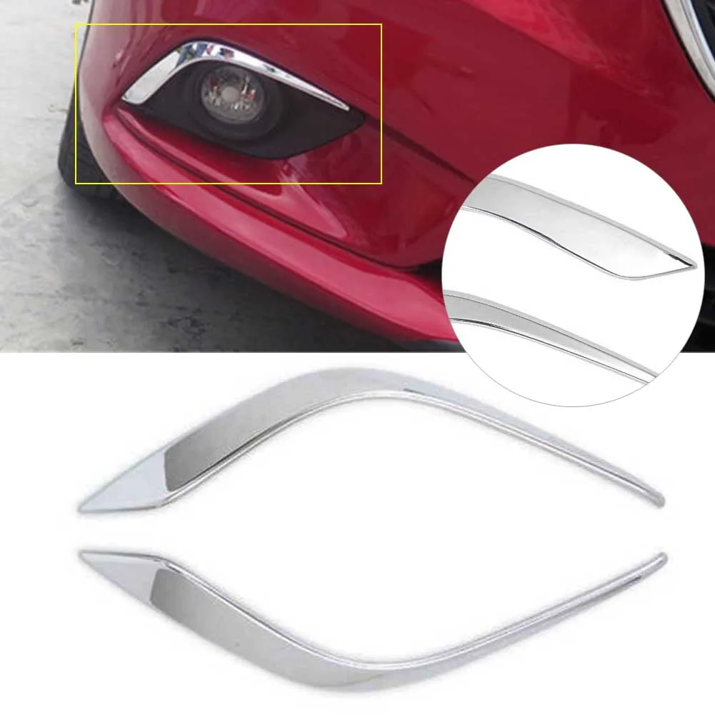 Chrome Front Fog Light Lamp Eyebrow Cover Trim For Mazda 6 Atenza 2014 2015 2016 ABS Plastic Car Styling Accessories