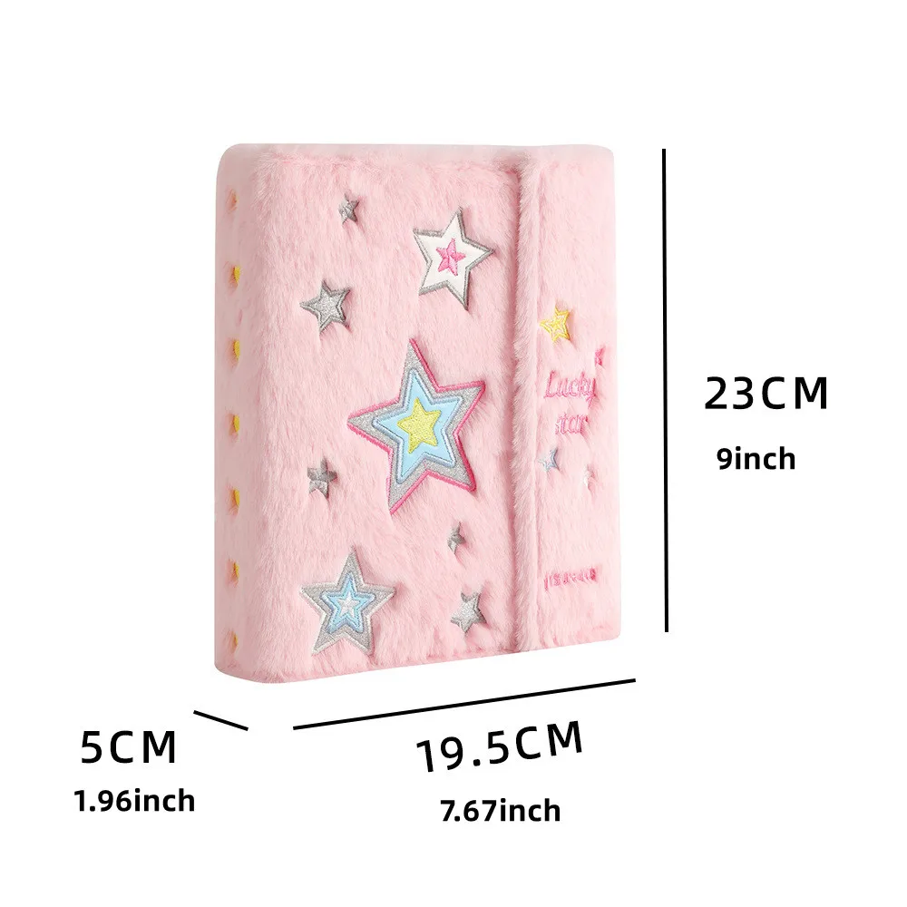 Ins Style Lucky Star Soft Plush A5 Binder K-Pop Idol Photo Card Album 3inch Photocards Collect Book With 10pcs Sleeves