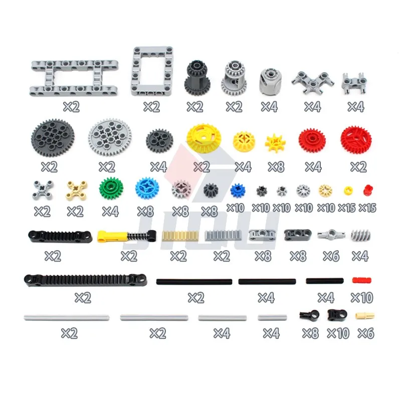 252 pezzi ad alta tecnologia parti ingranaggio differenziale asse connettore ammortizzatore braccio di sollevamento blocchi di mattoni da costruzione set MOC accessorio giocattolo