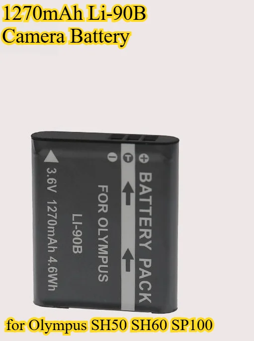 

Аккумулятор для камеры Li-90B емкостью 1270 мАч, подходит для зарядного устройства камеры Olympus SH50 SH60 SP100 SH1 SH2