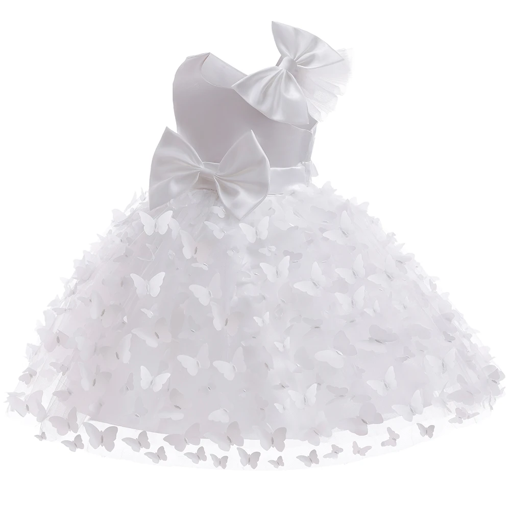 Butterfly Wedding Newborn Baby Baptism Clothes Big Bow Lace Princess Dress First Birthday Party Dress Ball Gown For Baby Girls