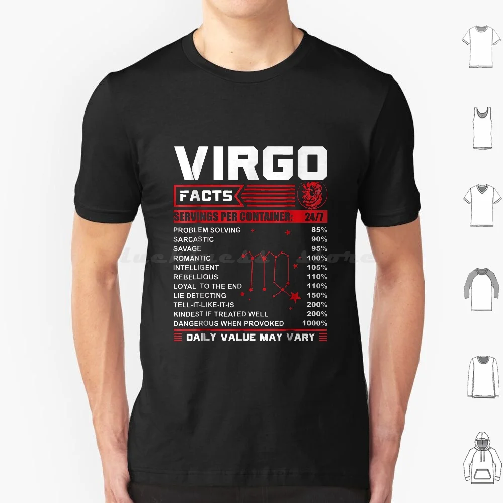 Birthday Gifts-Virgo Facts T Shirt Big Size 100% Cotton Virgo Traits Virgo Characteristics Virgo Personality Virgo Animal Virgo