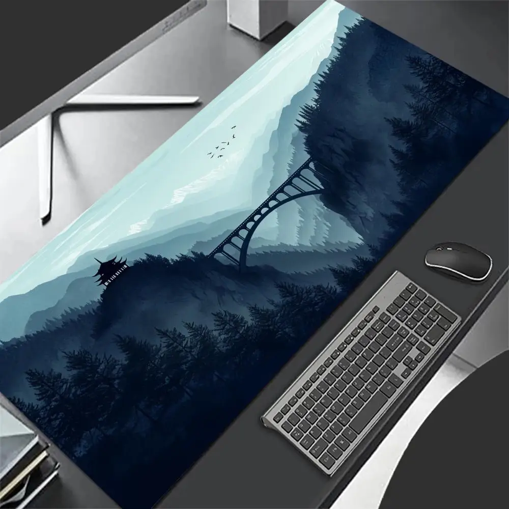 

Mountain Scenery Mouse Pad Large Computer Office Game Table Mat XXL Rubber Anti-slip Stitched Edges Keyboard Mats Long Desk Pads