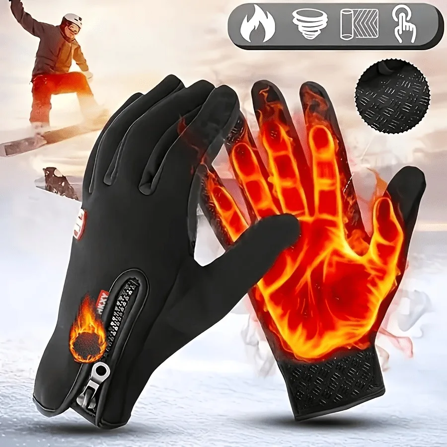 Winter Touchscreen -Lined Thermal Gloves, One Pair, Cold Weather Gear, Unisex Design, Suitable for Outdoor Sport
