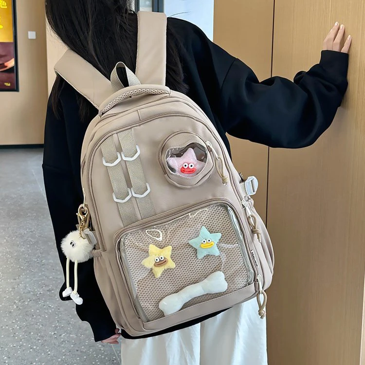 Japanese Style Large Capacity Student Backpack Double Shoulder Bag Can Hold Ba Qi Book Bag Grain Secondary Travel Backpack