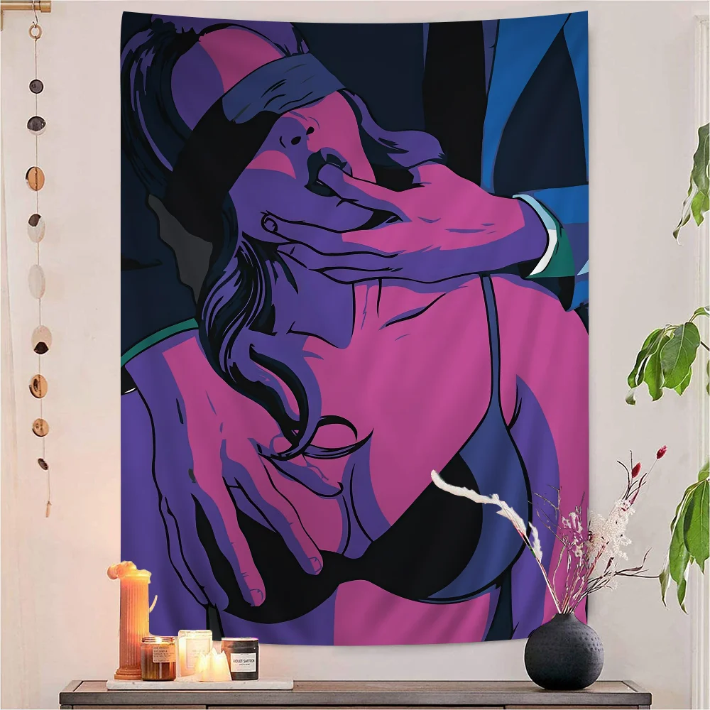 

Abstract Sexy Woman Painting Chart Tapestry Home Decoration Hippie Bohemian Decoration Divination Wall Hanging Home Decor