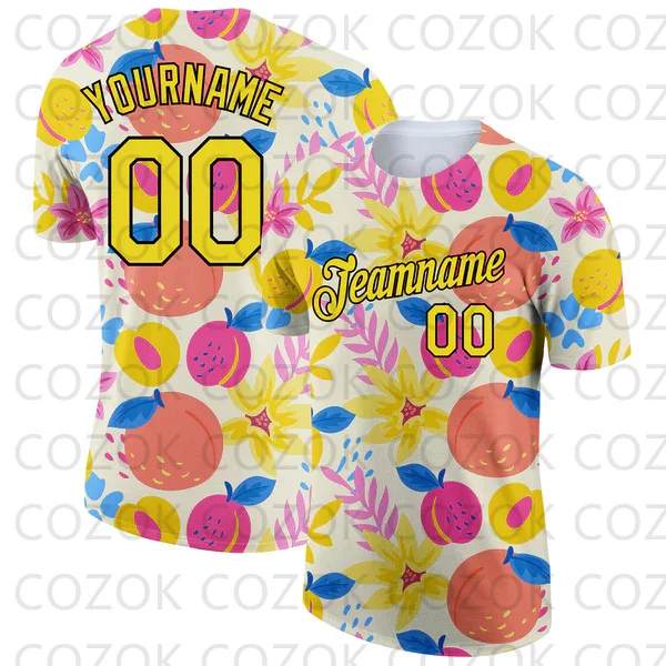 Custome Tropics Pattern Football Jerseys for Men Women Unisex Football Short Sleeves Athletic Tee Shirts