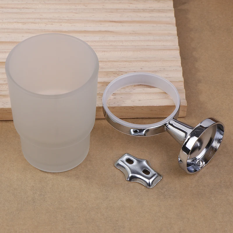 الحمام الحديثة الحائط حامل فرشاة الأسنان كوب زجاجي بهلوان الإطار الحمام التخزين المنظم فرشاة أسنان كأس أدوات الحمام #4