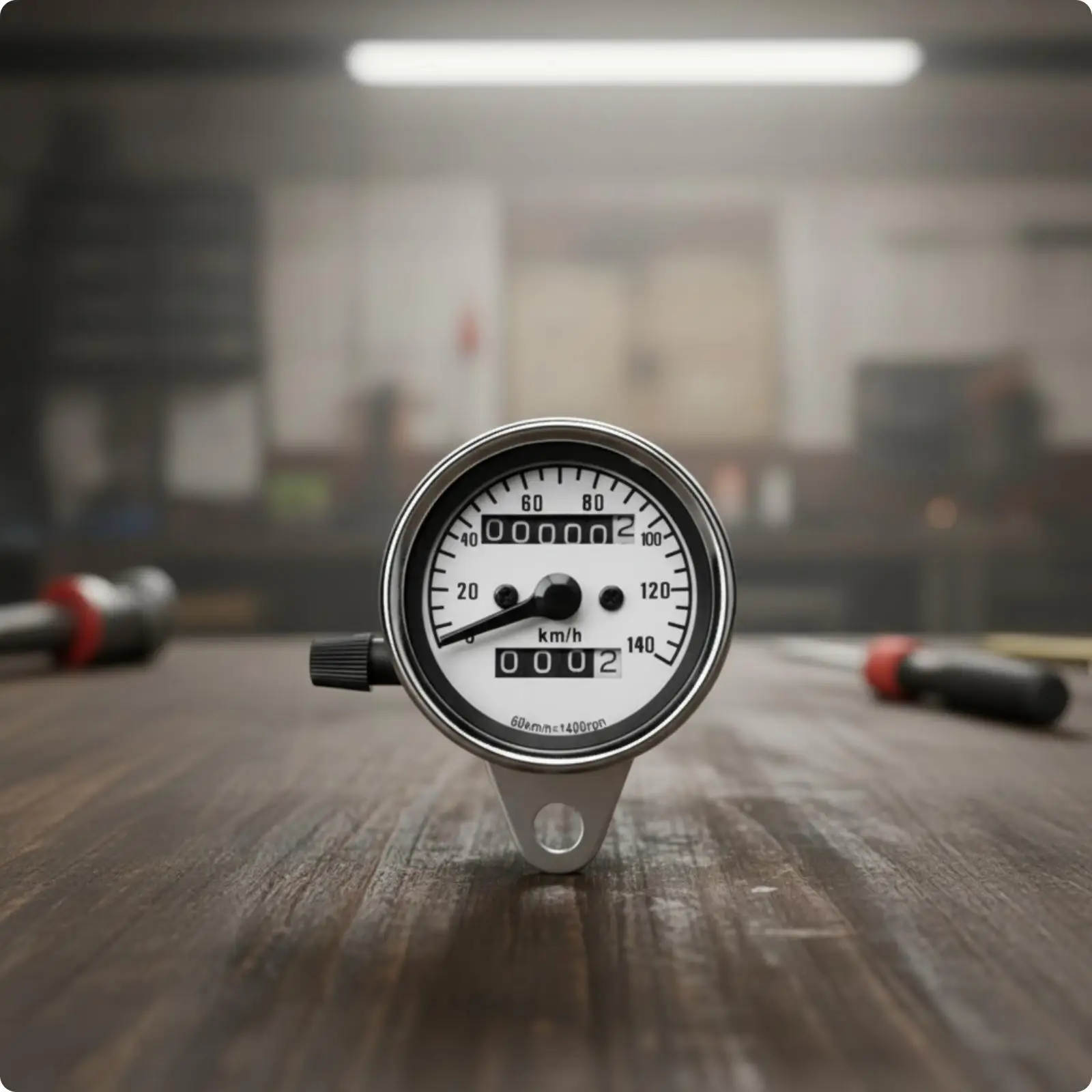 Analog Speedometer for Motorcycle Metal Chrome Dial with Odometer and Reset Function for Custom Builds and Upgrades