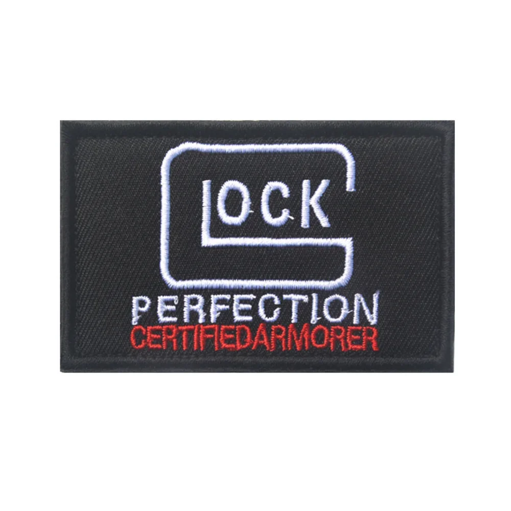 Glock Pistol Style Embroidered Patches Outdoor Tactical Badge Hook&loop Military Army Patches on Clothes Camouflage Medal