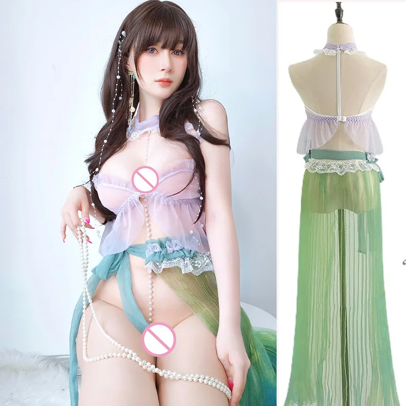 

Новое оригинальное нижнее белье «Русалка» 2025 года — массажное боди из прозрачной сетки с жемчугом в японском стиле, милый мягкий сексуальный косплей Easy-Access