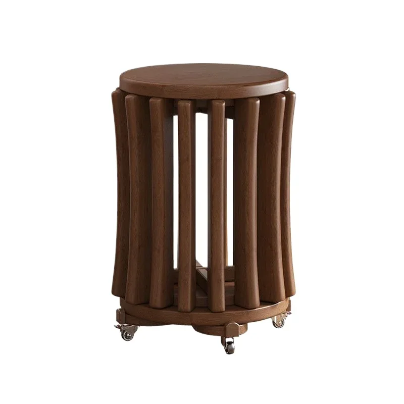 

Solid wood table and stool combination, household stacking combination, spare round stool study storage