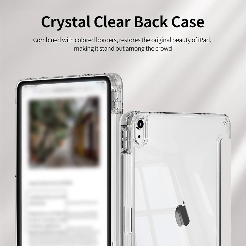 حافظة لجهاز iPad (A16) 11th/10th Gen (2025/2022)، لجهاز iPad 5th/6th/7th/8th/9th Gen، لجهاز iPad Air 4/5/6/7، غلاف شفاف صلب #3