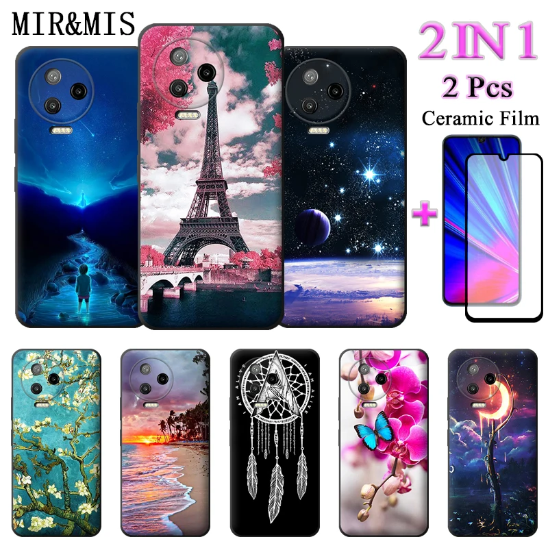 For Infinix Note 12 2023 Note 20 Case Fashion Painted Soft Case X676C 2 IN 1 With Two Piece Ceramic Film