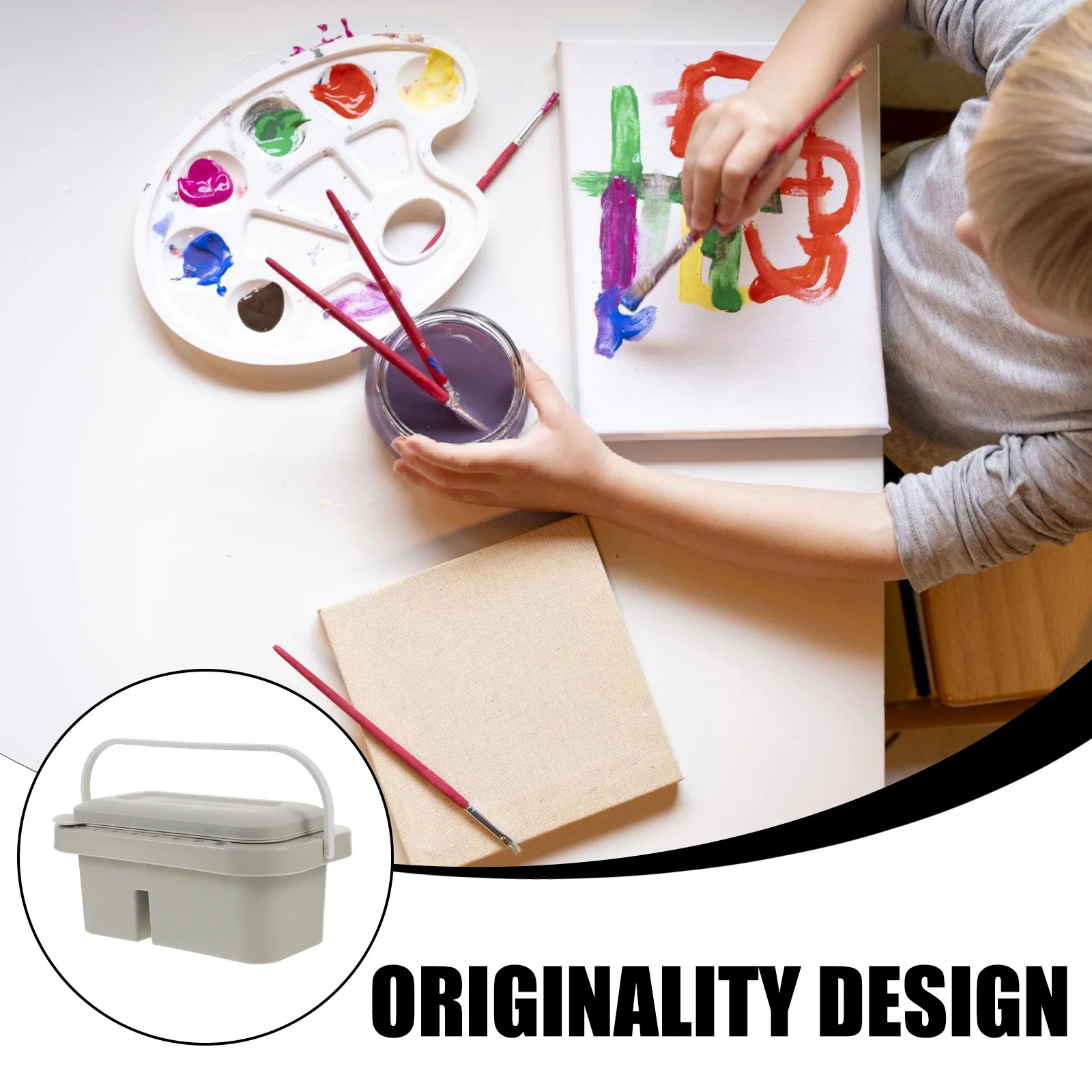 

1Set Multi-Functional Paintbrush Washer Portable Watercolor Palette Artist Brush Cleaner Durable Easy Clean Daily Use Accessory