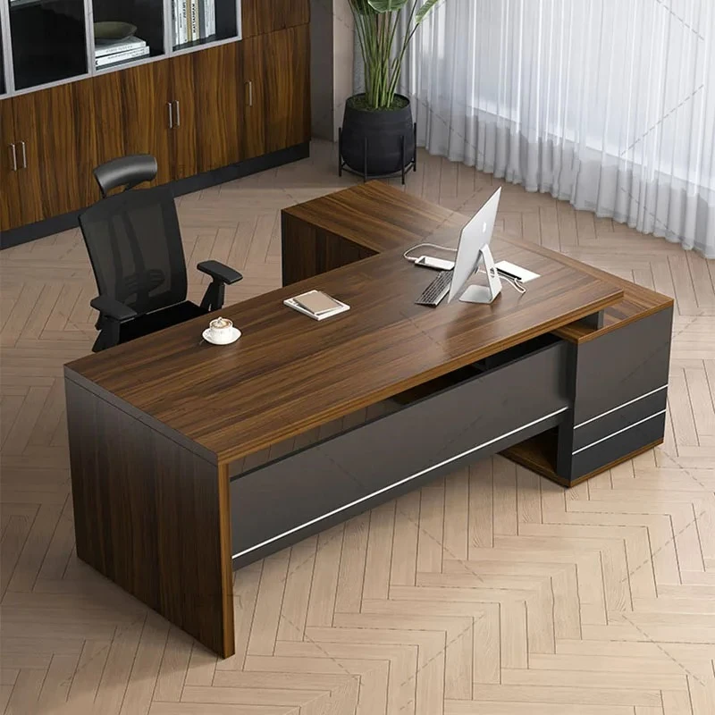 Brown Storage Wide Computer Table Modern Luxury Wooden Reading Computer Desks Executive Writing Escritorios De Oficina Furniture