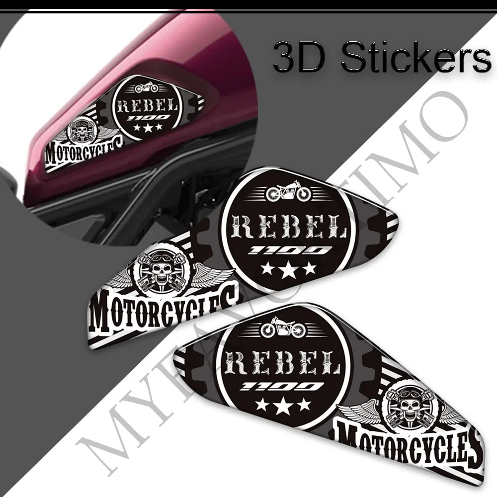 Motocicleta Tanque Grips Pad Kit, Gás, Combustível, Óleo, Joelho Adesivos, Emblema Decalque, Proteção Do Logotipo, Honda REBEL, CMX1100, 2021, 2022