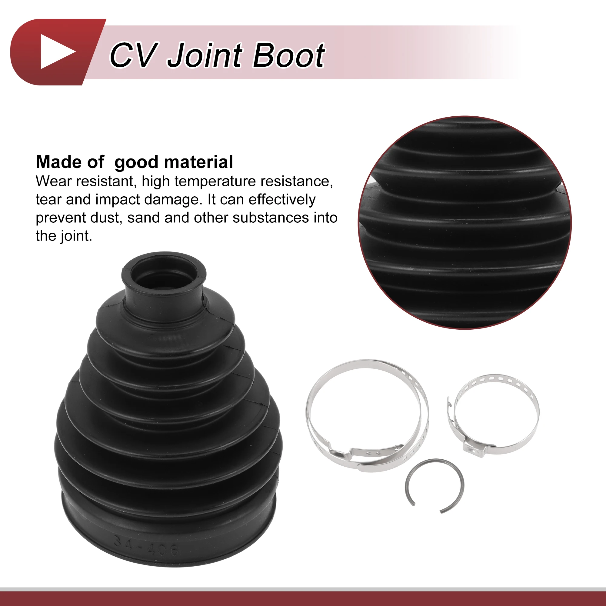 X Autohaux 1 Set CV مجموعة التمهيد المشترك لإنفينيتي FX35 09-12 التمهيد الخارجي ذو السرعة المستمرة مع المشابك رقم 39241CG027 #5