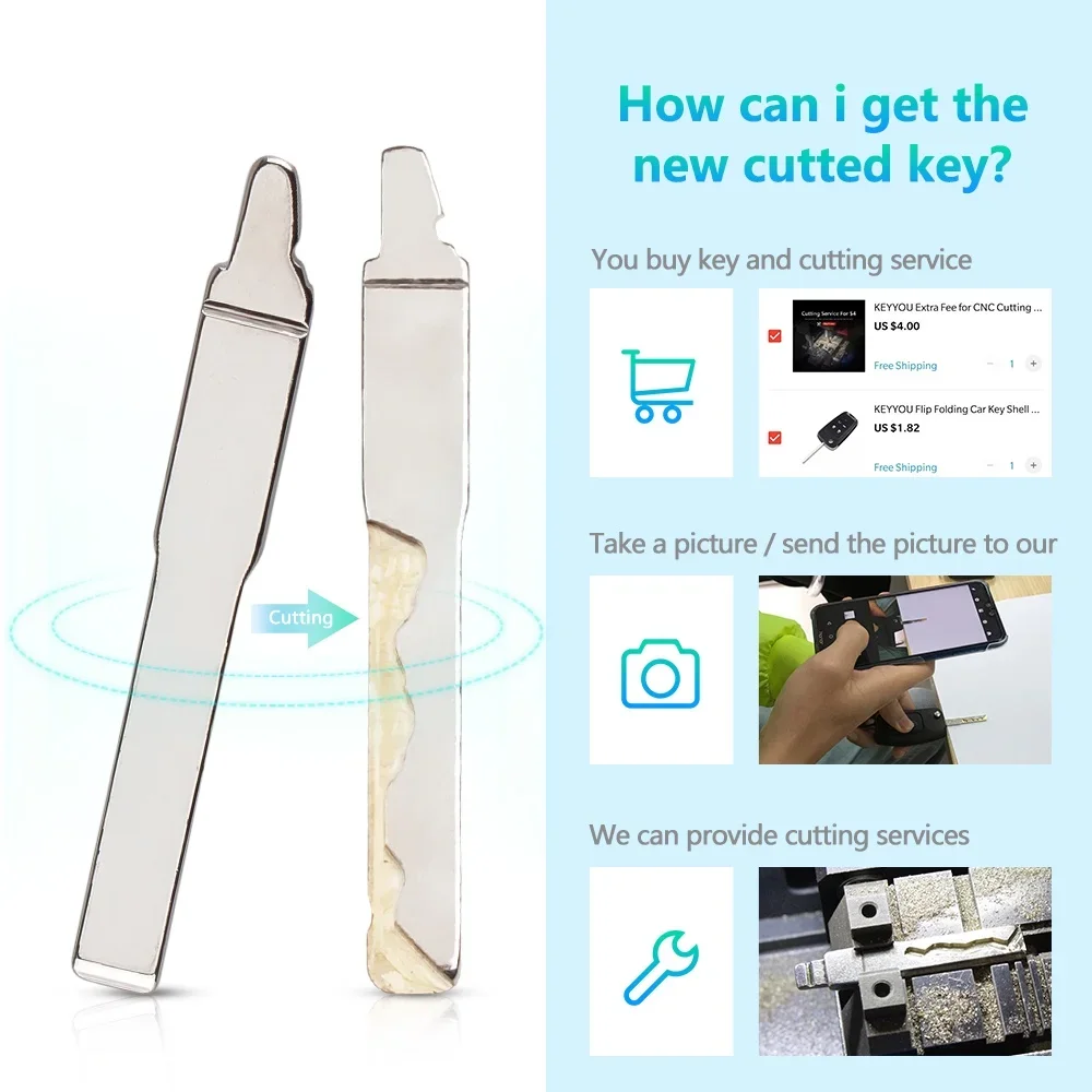 KEYYOU for Cutting Blade Service - Send a Clear Blade Picture For Cutting(need to order a car key & cutting service)