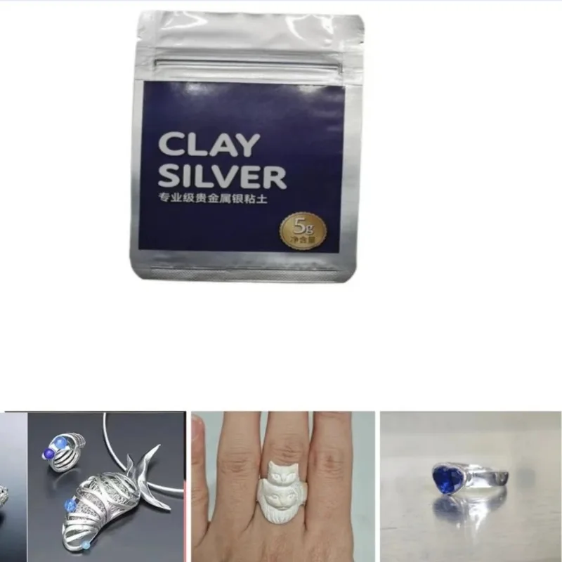 

Polymer Clay Silver Clay Sterling Silver Mud 5g Handmade DIY Moulding Pendant Ring Birthday Gift Polymer Claying Making Material