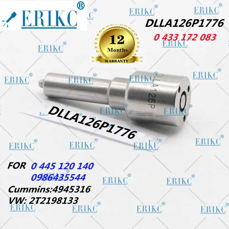 

ERIKC Diesel Engine Injector Nozzle DLLA126P1776 OEM 0 433 172 083 FOR 0445120140 0986435544 Cummins:4945316 VW: 2T2198133