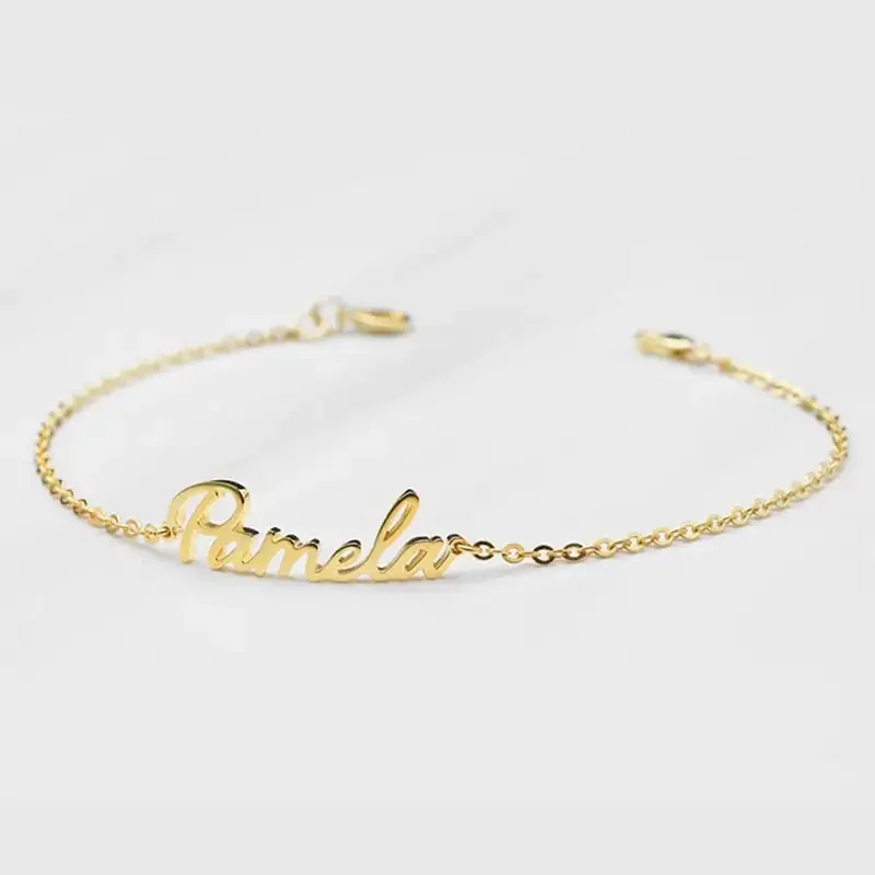 

MYLONGINGCHARM Custom Name Bracelet 18cm+5cm extension chain 2mm thickness