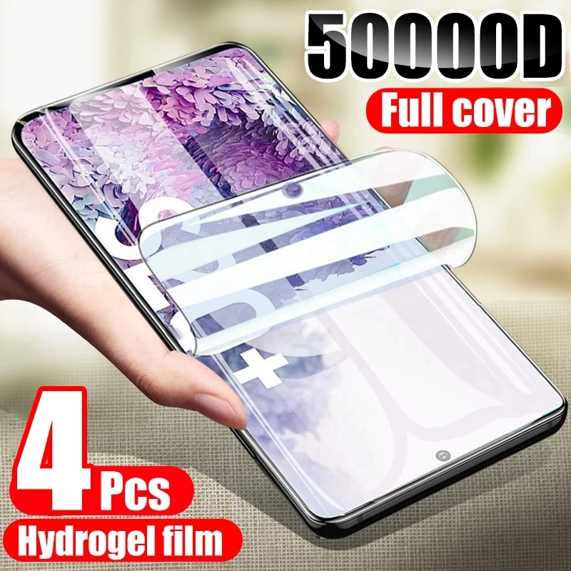 4Pcs Full Cover Screen Protector For Samsung Galaxy S21 Plus S22 S23 Ultra FE S20 S10 Screen Protector Hydrogel For Note 20 9 10