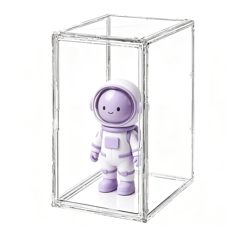 Doll Display Cabinet Transparent Dustproof Moisture Proof Storage Box Compatible with Plush Toys Action Figures Collectibles