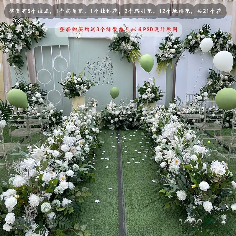 

Cross-border Wedding Place Flower Wholesale Outdoor Auditorium Wedding Road Guide Background Photography Decorative Props