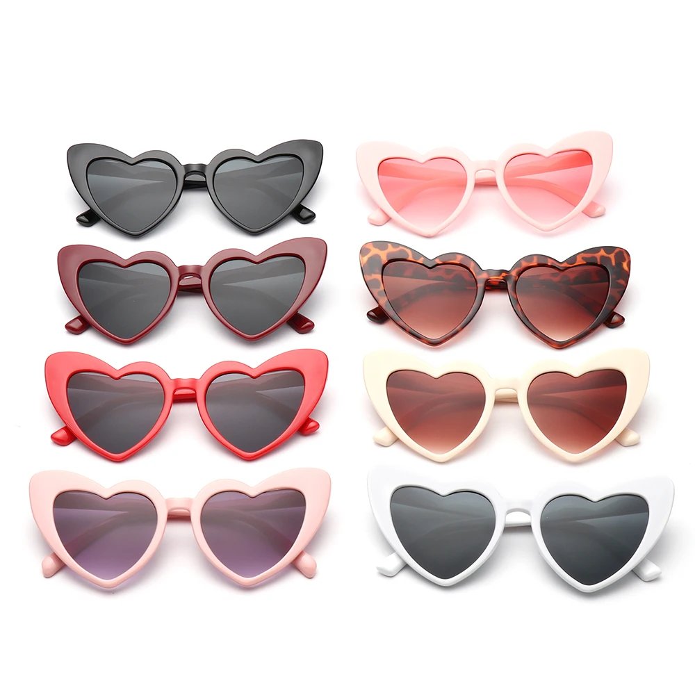 Fashion Heart-Shaped Sunglasses for Women Summer UV400 Sun Glasses Brand Design Love Heart Shades Trendy Street Snap Eyewear