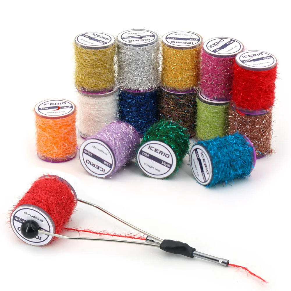 1/14Spools Erstellen Sie Bessere Beine! Straggle Legs Fliegenbinde-Material für Realistische Insekten-/Nymphen-Imitation, Ultrafeiner Kern, 14 Farben – Detail 7