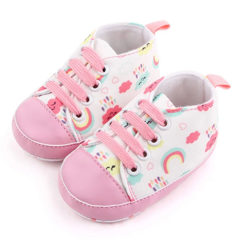 

Baby Shoes Pink Princess Fashion Sneakers Infant Toddler Soft sole Anti Slip First Walkers 0-1 year old baby Christening Shoes