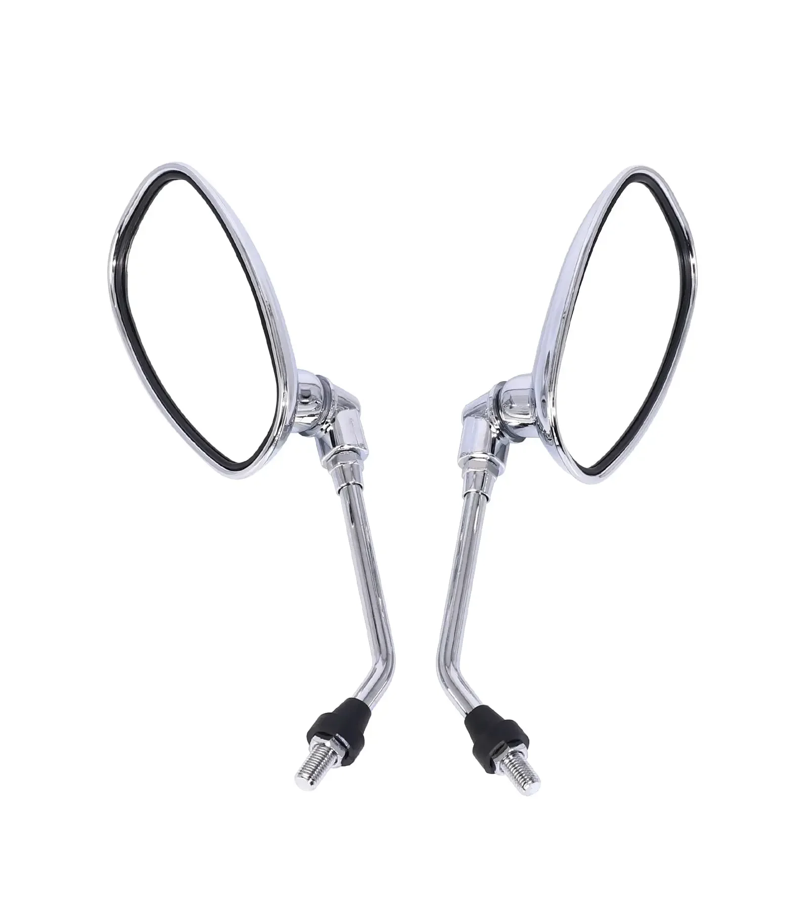 

Universal Chrome 10MM Rearview Mirrors Motorcycle Convex Side Mirror Fit Honda Kawasaki Suzuki Race Street Bike Moped Scooter