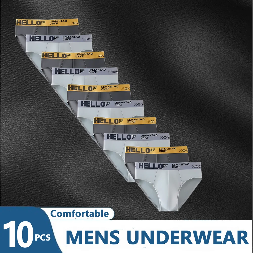 10 pcs Fashion Man Underwear Boxer Men Underwear Brief Solid Short Boxer Briefs Breathable Men Panties Plus Size L-5XL