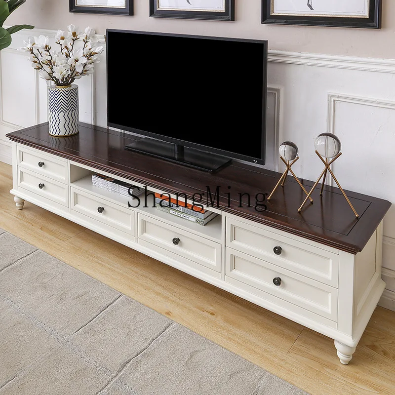 

CL solid wood TV cabinet coffee table combination cabinet video cabinet living room furniture combination small apartment