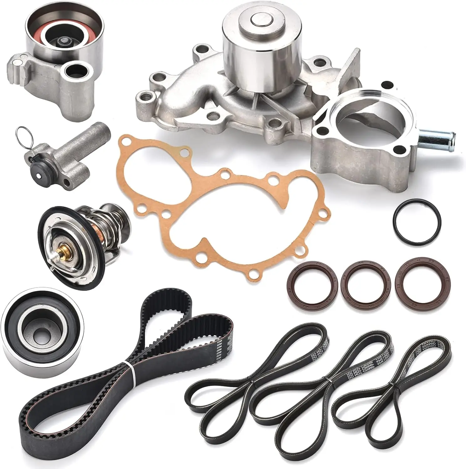 Engine Rebuild Timing Belt Kit Gasket Piston Ring Con Rod Bearing Set Water Pump Fit 3.4 L 5VZ-FE For 95-04 Toyota TACOMA 3.4L