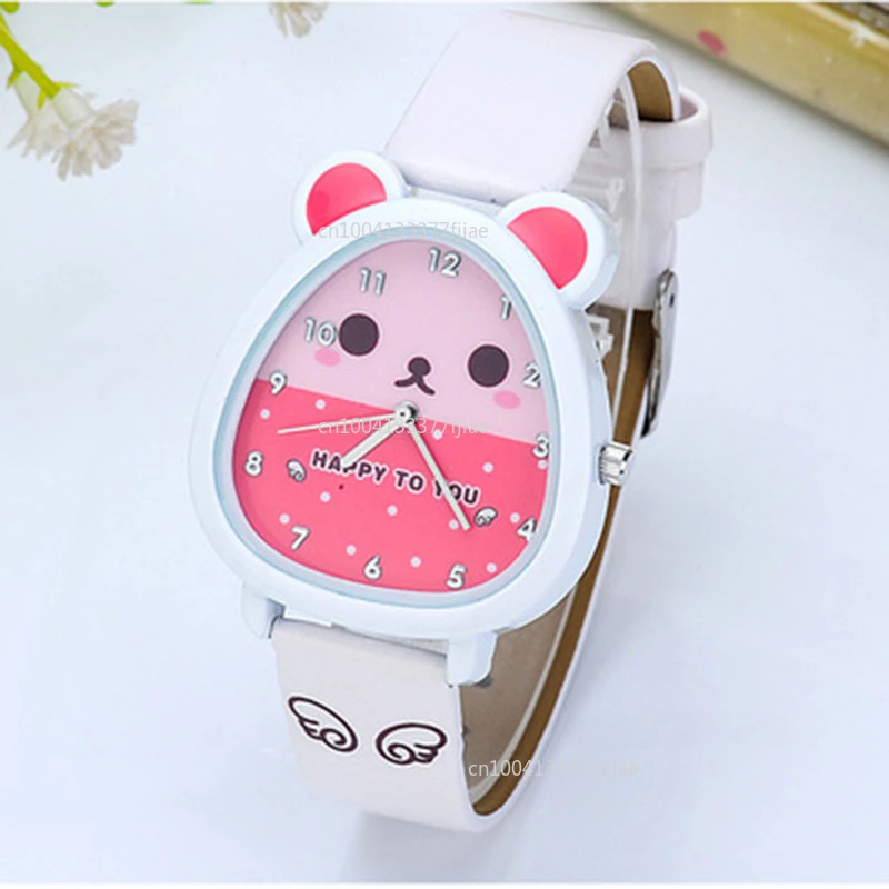 Relojes de dibujos animados para niñas, relojes de pulsera de cuero analógicos de cuarzo para niños, reloj de dibujos animados para niños, regalo de