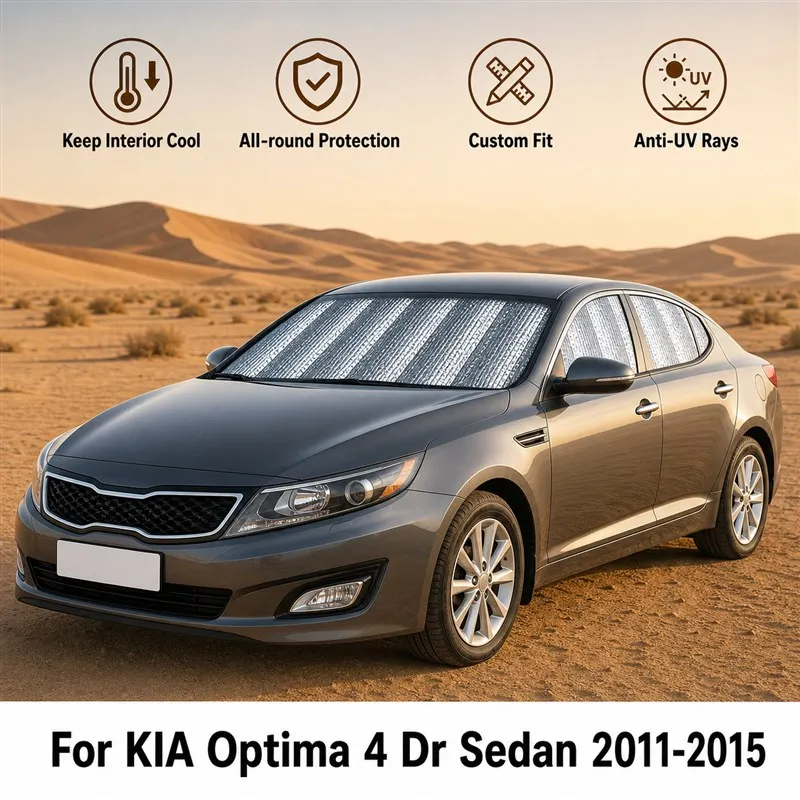 

For KIA Optima 4 Dr Sedan 2011-2015 Full Set Car Window Sunshades UV Block Privacy Heat Insulated Foldable Car Curtain