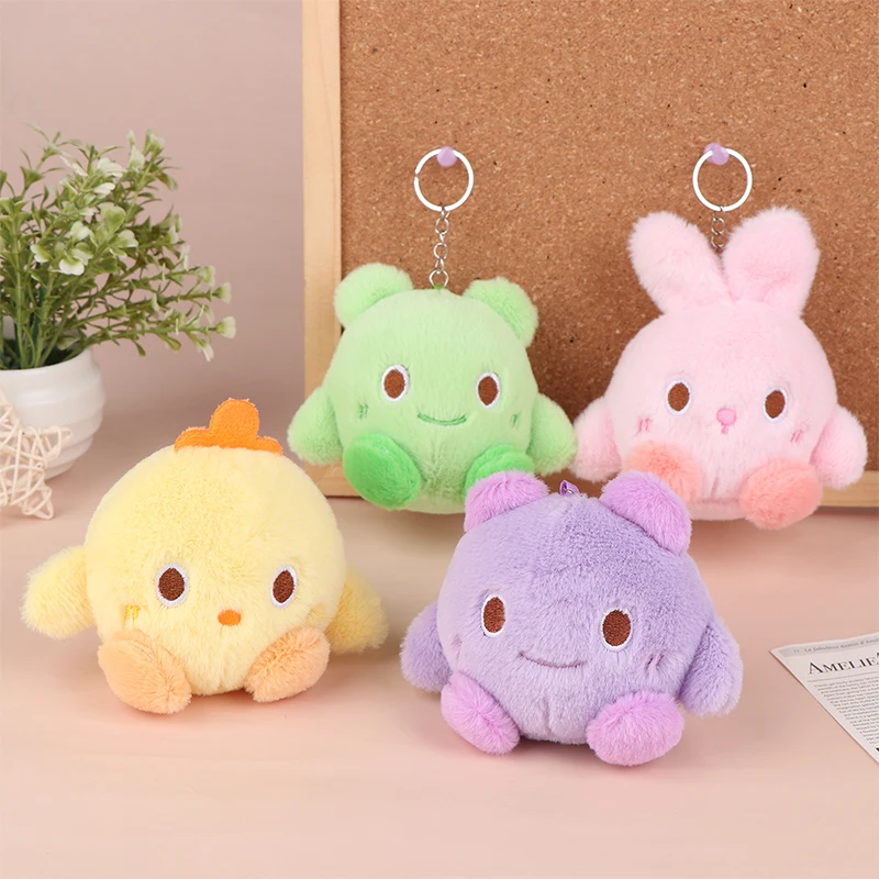 Big Eyes Rabbit Plush Toy Cartoon Chick Pendant Soft Stuffed Doll Plushes Keychain Car Key Ring Backpack Bag Decor Kid Gift