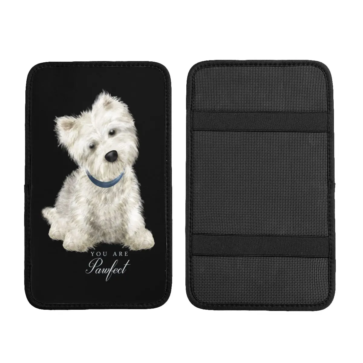 Custom Armrest Box Pad Sweet West Highland White Terrier Dog Car Center Console Protection Cover Mat Westie Puppy Storage Box