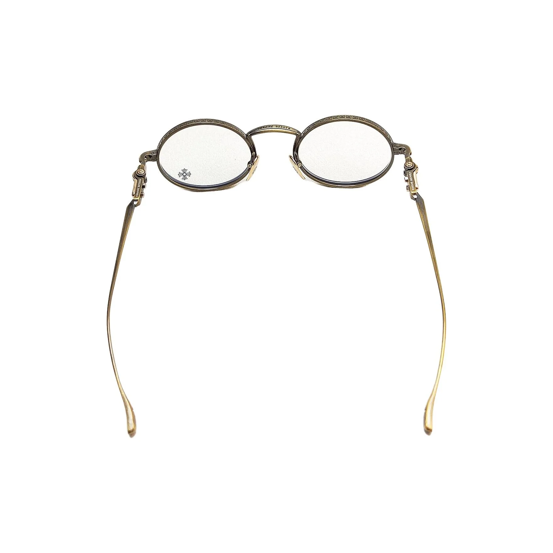 Chrome Hearts 925 Sterling Silver Round Eyeglass Frames Unisex Gold HONEY DIPPED AG - view 4