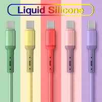 Fast Charging Type C Cable USB C Liquid Soft Silicone Data Cord For Huawei Xiaomi 1/1.5/2M Mobile Phone USB-C Charger Wire