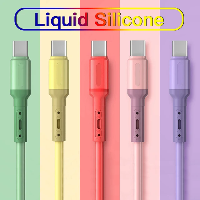 Szybkie ładowanie Kabel USB C TYP C Płynny miękki silikonowy przewód do transmisji danych dla Huawei Xiaomi 1/1.5/2M Telefon komórkowy USB-C Przewód ładowarki