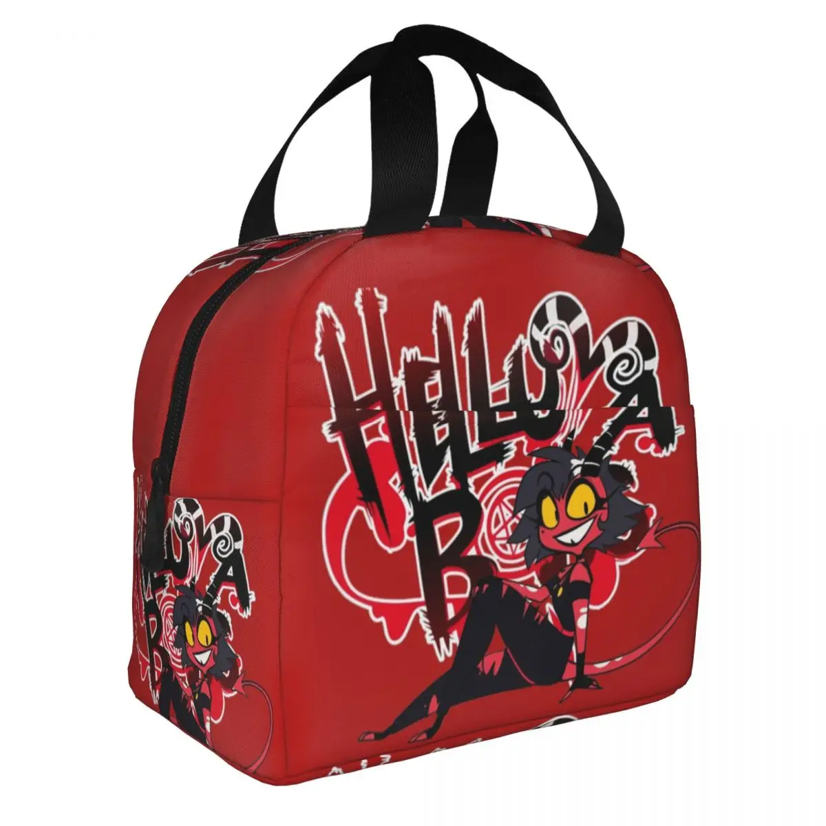 Custom Anime Animated Movies Helluva Boss Millie Thermal Insulated Lunch Bag Women Portable Lunch Container Storage Food Box