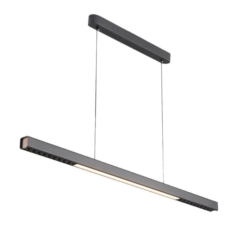 Modern Minimalist Linear LED Pendant Light for Office And Dining Room Simple Design High-End Home Use Aluminum Material