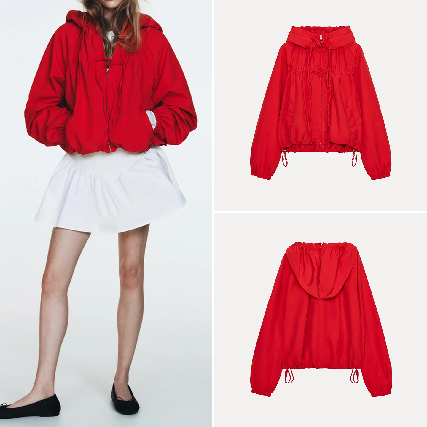 Fashionable  Knot Decorated Outerwear for Women Elegant Personality Match All Seasons Winter 2025 Zadata Loose Fit