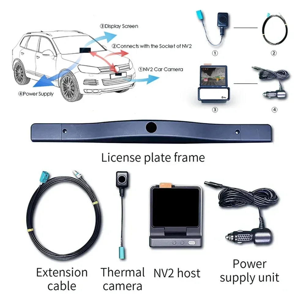 NEW NV2 Automotive Thermal Camera Night Vision Car Pedestrian Animal Vehicle Warning Infrared Thermal Imager Driving Camera view 3