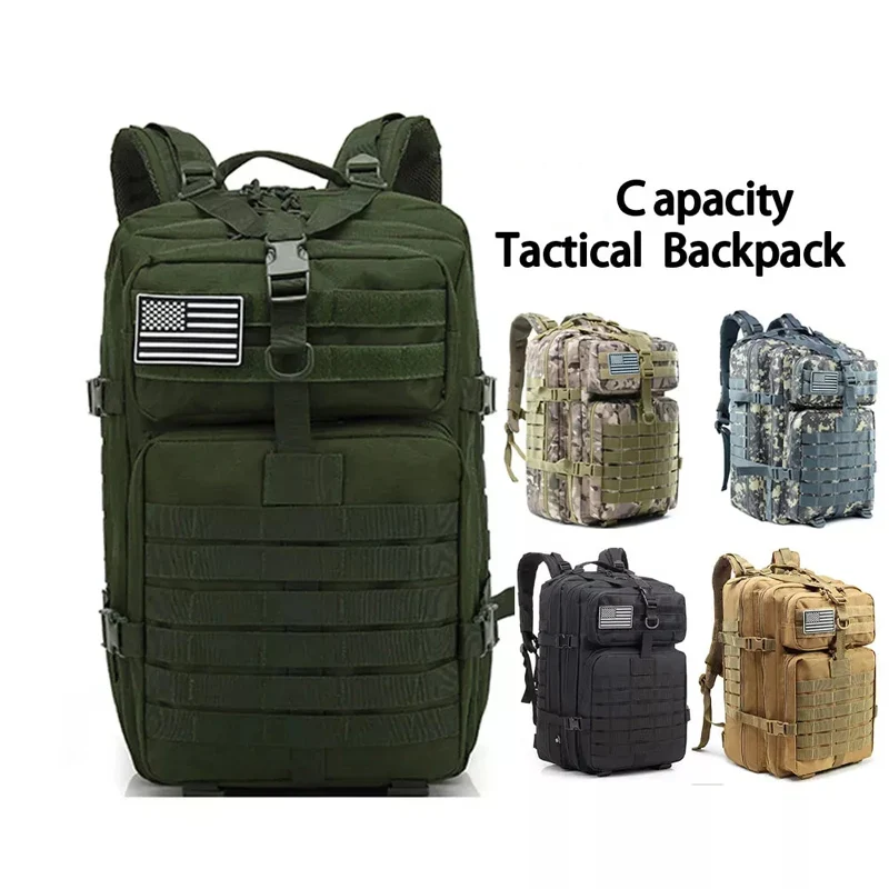 45L Tactical Backpack for Men Military Backpacks, Laptop Backpacks Army 3 Day Assault Pack Molle Bag for Travel Hiking Camping