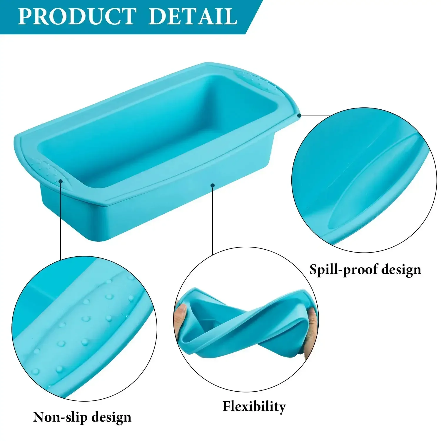 1pc Loaf Pans Silicone Bread  Banana Pan For Homemade Cake Meatloaf And Quiche Non-Stick Silicone Baking Mold Kitchen tool image 3